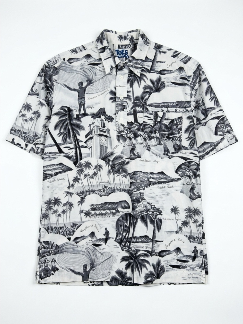 TOES ON THE NOSE | Hawaiian Button-Down Shirt | Size Large